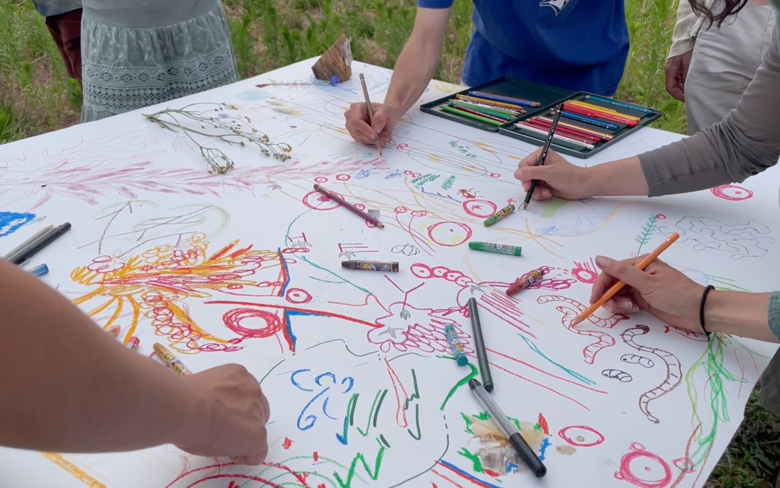 Collective mapping of the site through observation and creative drawing.